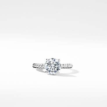 DY Unity Cable Solitaire Engagement Ring in Platinum, Round