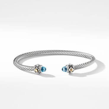 Renaissance Bracelet in Sterling Silver with Blue Topaz and 18K Yellow Gold