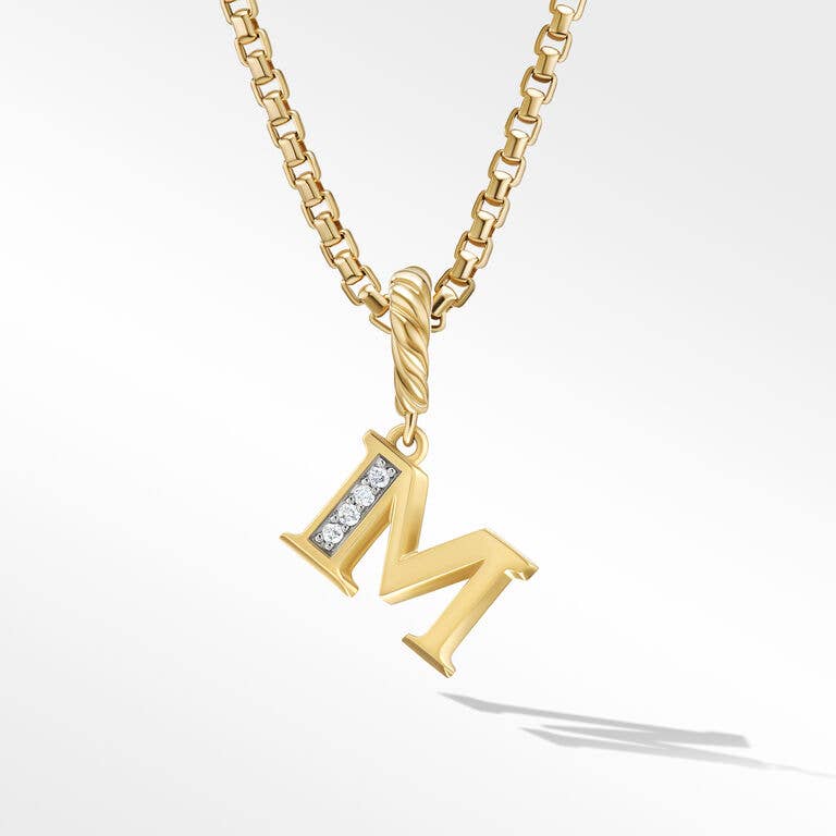 David Yurman Initial Charm Necklace with Diamonds C