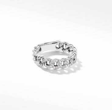Belmont® Curb Link Band Ring with Pavé Diamonds