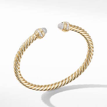Cable Bracelet in 18K Yellow with Pavé Diamonds