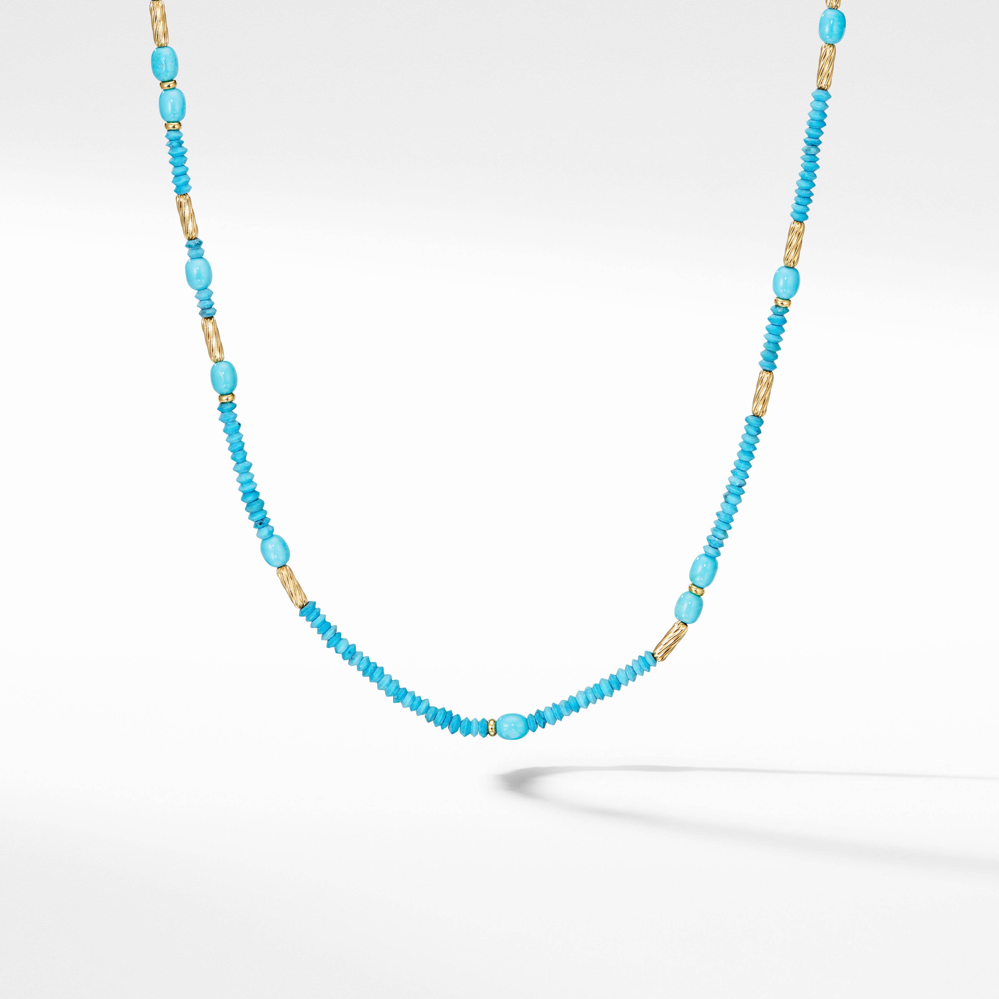 Tweejoux Necklace with Serpentine, Turquoise and 18K Yellow Gold