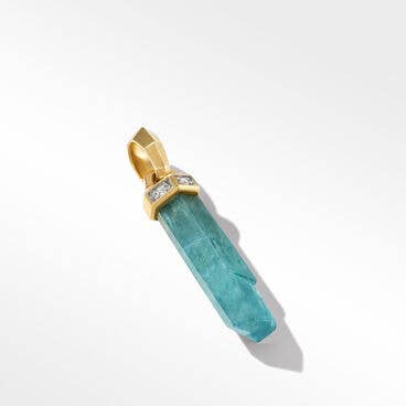 Gothic Crystal Amulet with Grandidierite, Pavé Diamonds and 18K Yellow Gold