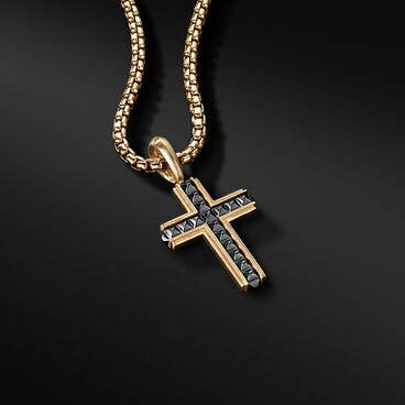 Pyramid Cross in Black Titanium with 18K Yellow Gold
