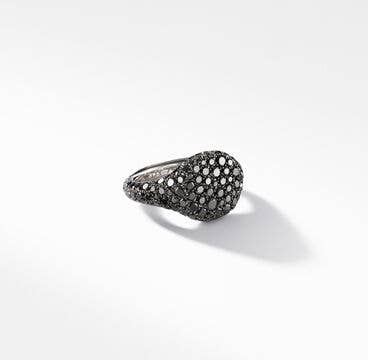 Pavé Pinky Ring in 18K White Gold with Black Diamonds