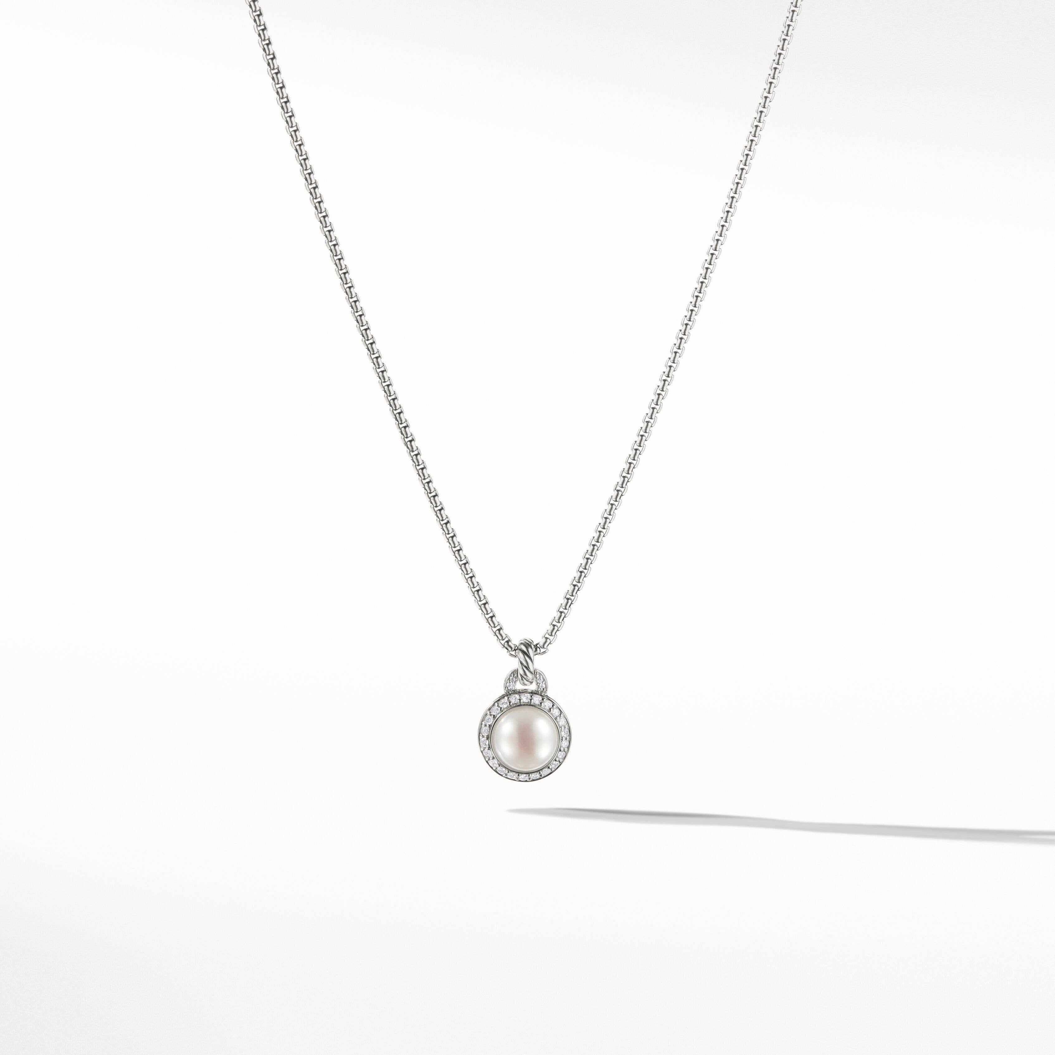 Albion® Pearl Pendant Necklace with Pavé Diamonds