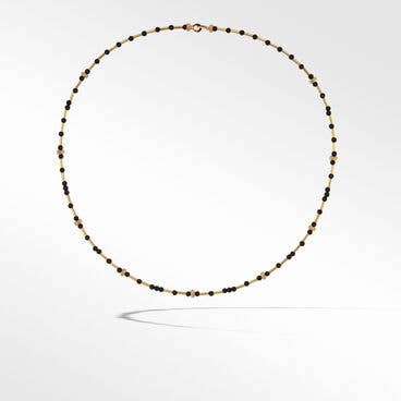 Fine Bead Flex Necklace in 18K Yellow Gold with Black Onyx