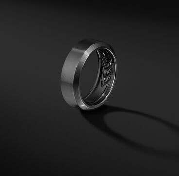 Streamline® Beveled Band Ring in Black Titanium