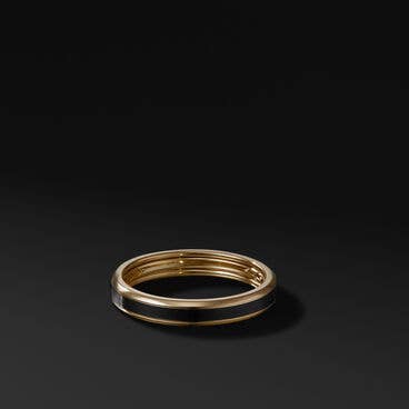 Beveled Band Ring in 18K Yellow Gold with Black Titanium