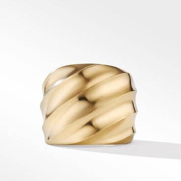 Cable Edge Saddle Ring in Recycled 18K Yellow Gold, 20mm