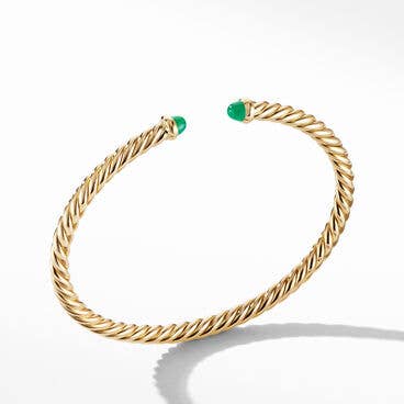 Cablespira® Bracelet in 18K Yellow Gold with Emeralds