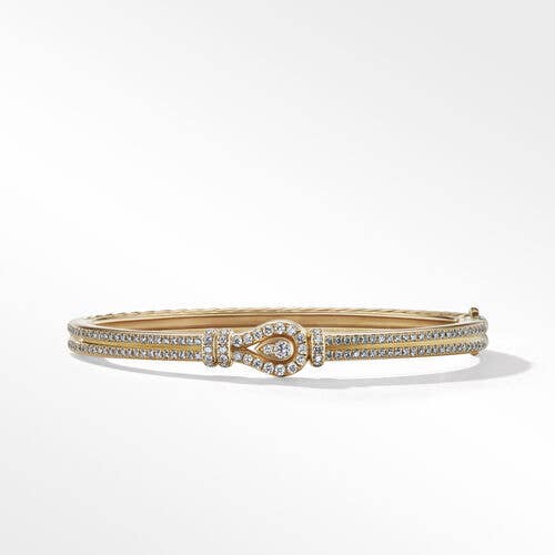 Thoroughbred Loop Bracelet in 18K Yellow Gold with Full Pavé Diamonds