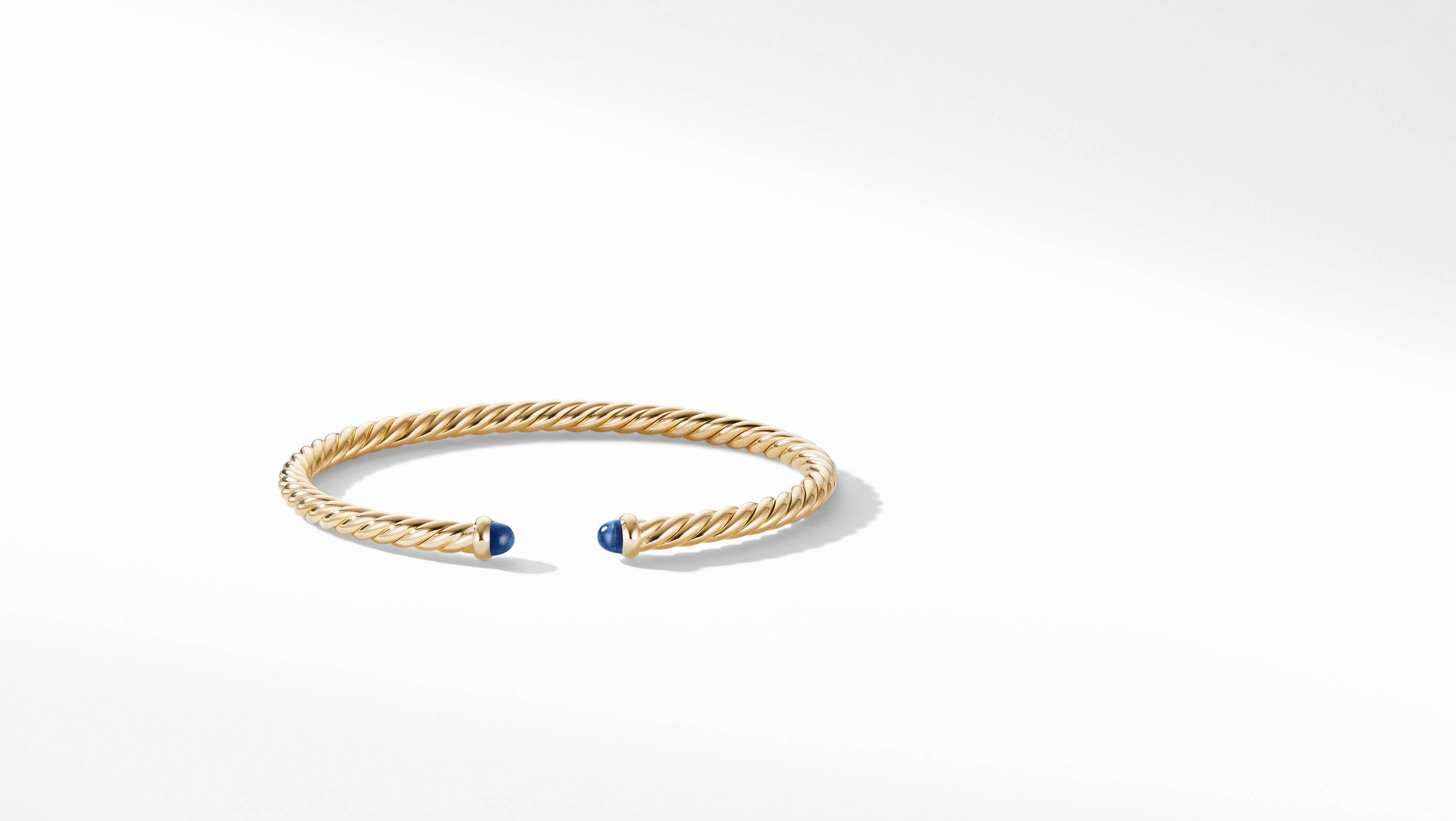 David Yurman Cablespira® Color Bracelet In 18k Yellow Gold With Blue