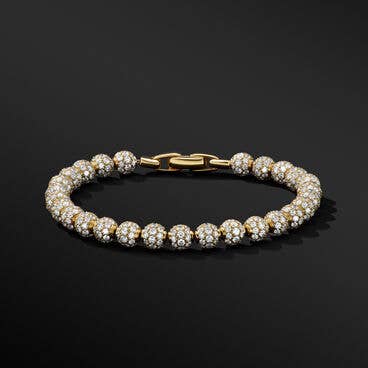 Spiritual Beads Bracelet with Pavé Diamonds and 18K Yellow Gold