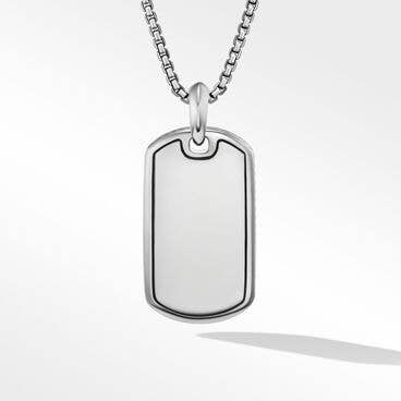 Streamline® Beveled Tag in Sterling Silver with Black Onyx