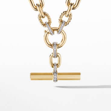 Lexington Chain Necklace in 18K Yellow Gold with Pavé Diamonds