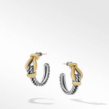 Thoroughbred Loop Huggie Hoop Earrings with 18K Yellow Gold
