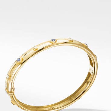 Modern Renaissance Bracelet in 18K Yellow Gold with Blue Sapphires and Diamonds