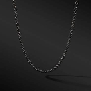 Box Chain Necklace with Darkened Stainless Steel