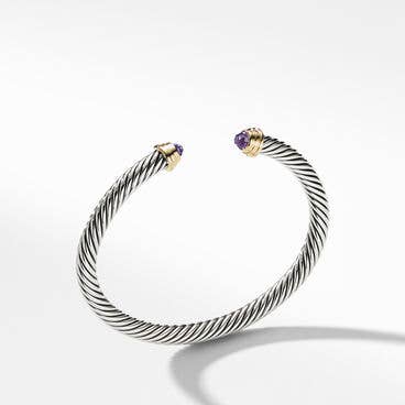 Cable Kids® Bracelet in Sterling Silver with Amethyst and 14K Yellow Gold