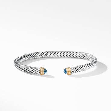 Cable Classics Petite Color Bracelet with Blue Topaz and 14K Yellow Gold