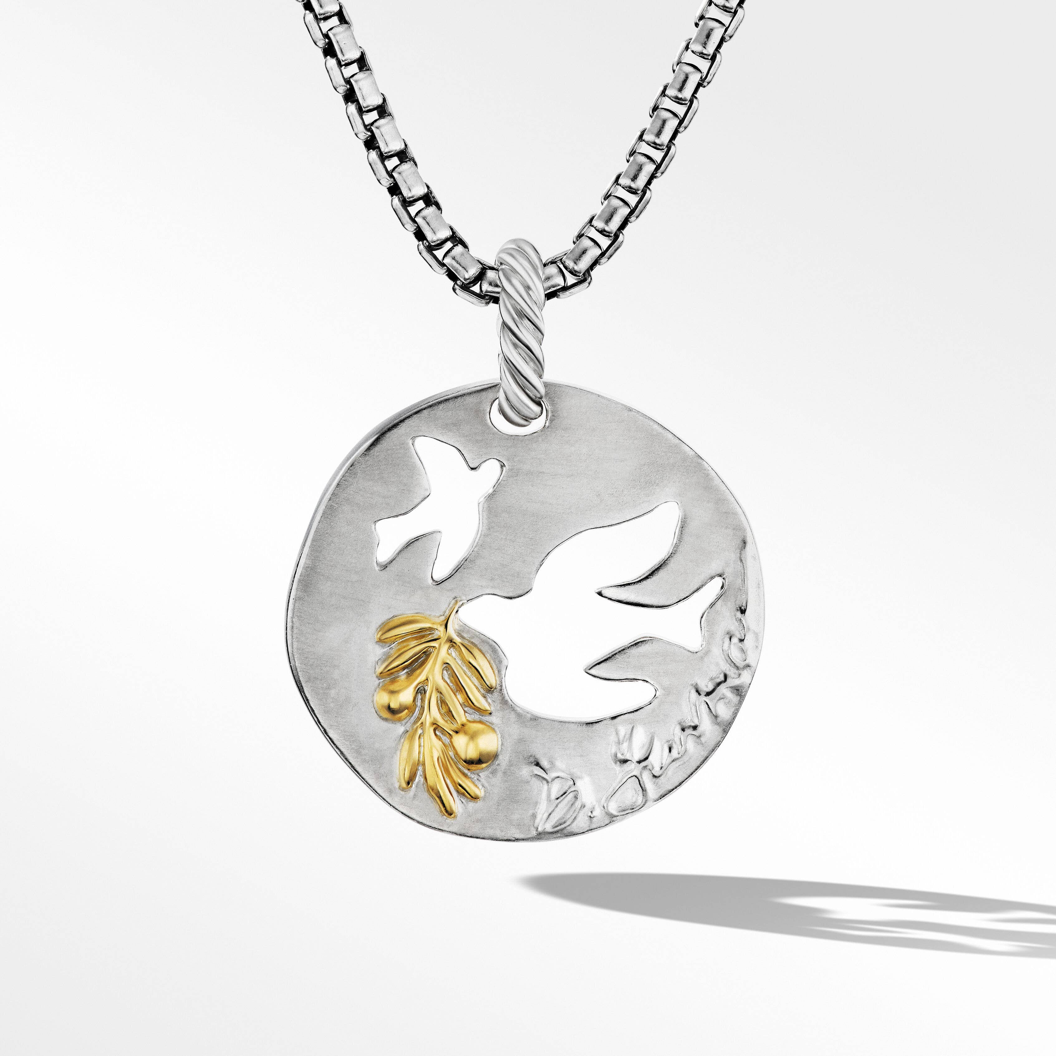 DY Elements® Dove Pendant in Sterling Silver with 18K Yellow Gold