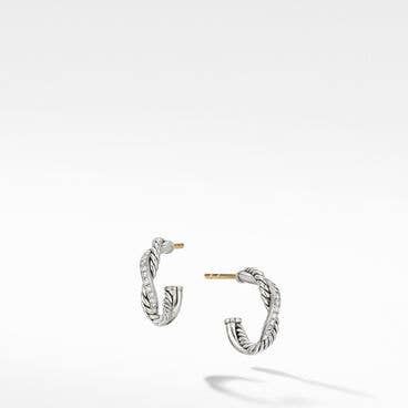 Petite Infinity Huggie Hoop Earrings with Pavé Diamonds