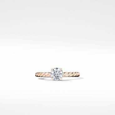 DY Unity Cable Petite Engagement Ring in 18K Rose Gold, Round