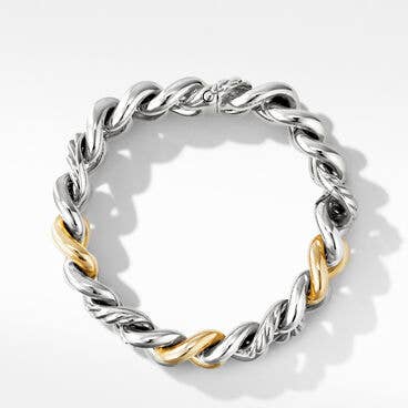 Curb Chain Bracelet with 18K Yellow Gold