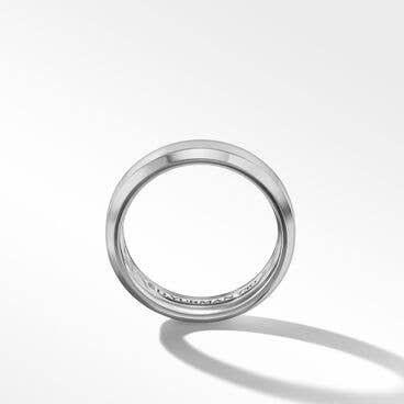 Beveled Band Ring in 18K White Gold