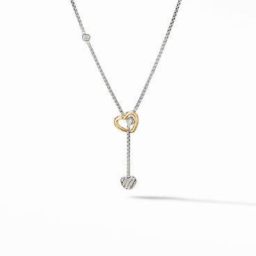 Cable Collectibles® Heart Y Necklace with 18K Yellow Gold and Pavé Diamonds