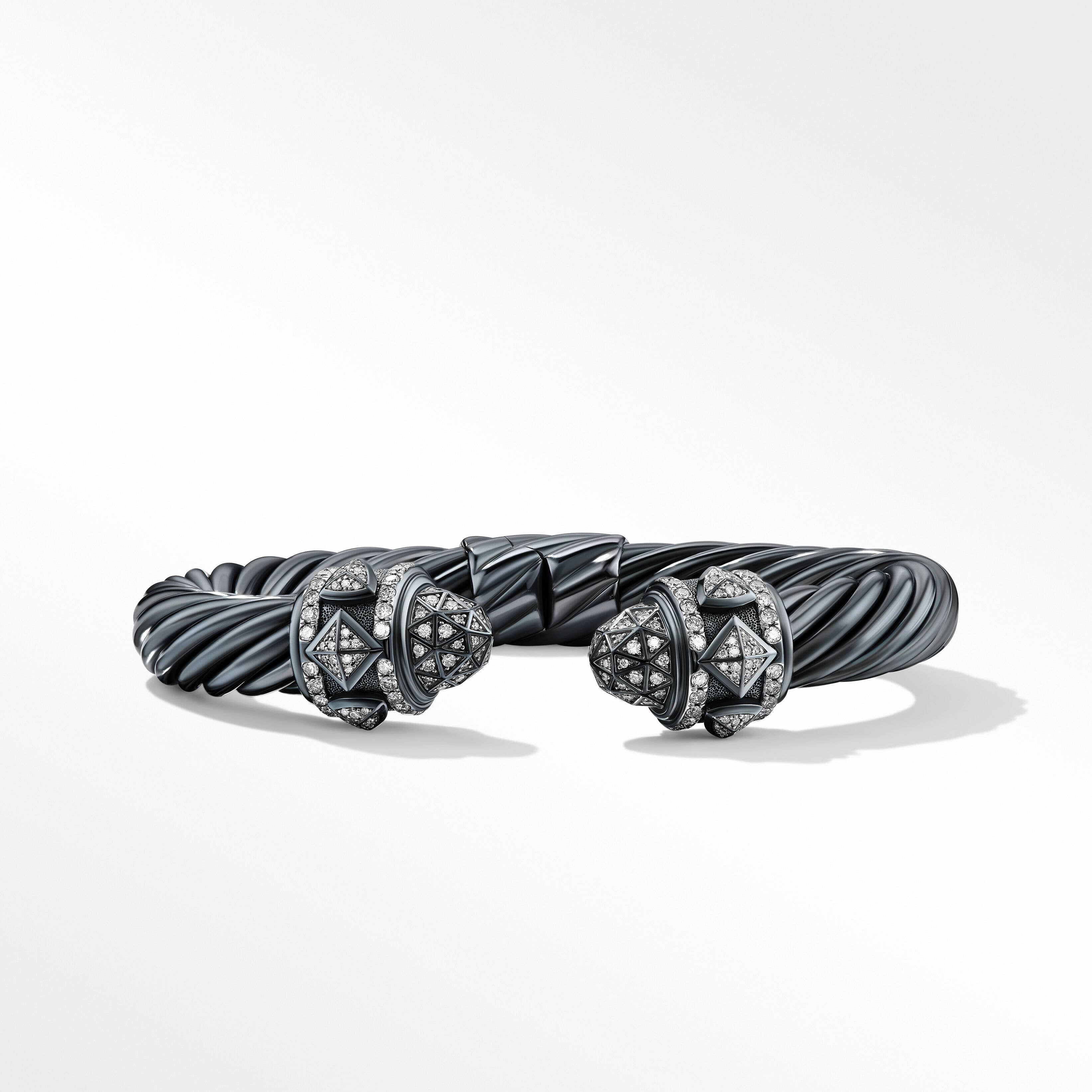 Renaissance Bracelet in Blackened Silver with Pavé Diamonds