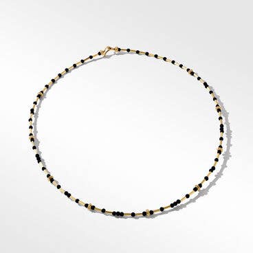 Fine Bead Flex Necklace in 18K Yellow Gold with Black Onyx