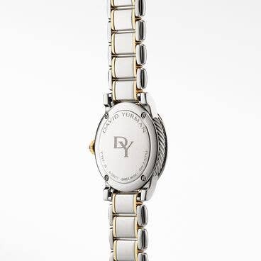 Classic Quartz Watch in Sterling Silver with 18K Yellow Gold and Diamonds