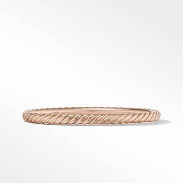 Sculpted Cable Bangle Bracelet in 18K Rose Gold