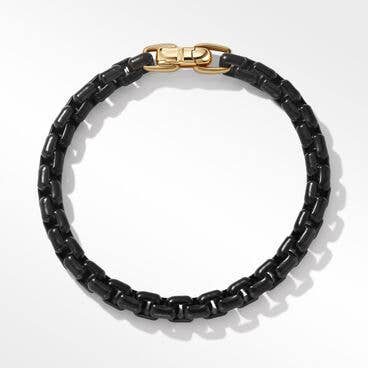 DY Bael Aire Chain Bracelet in Black with 14K Yellow Gold Accent