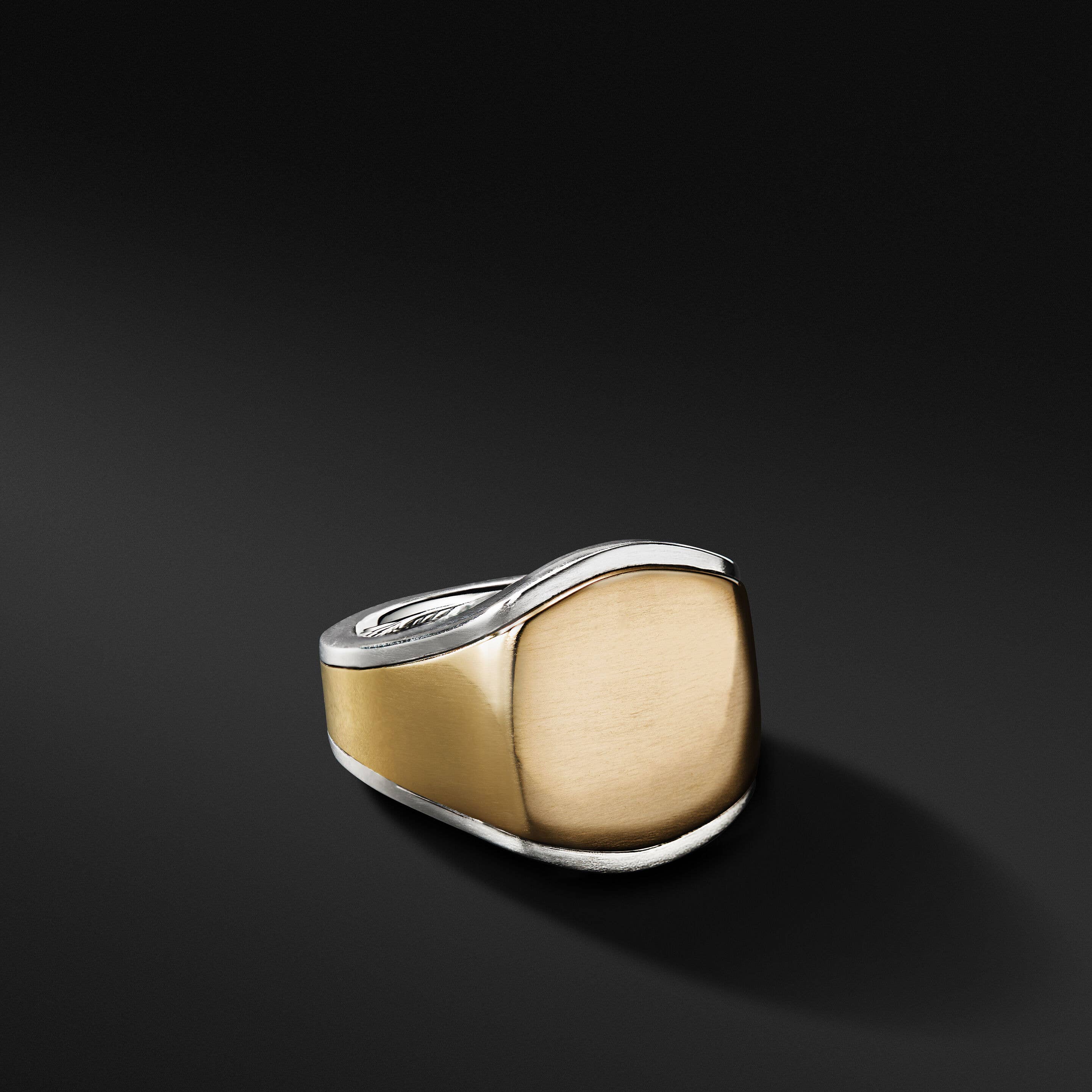 Streamline® Signet Ring in Sterling Silver with 18K Yellow Gold