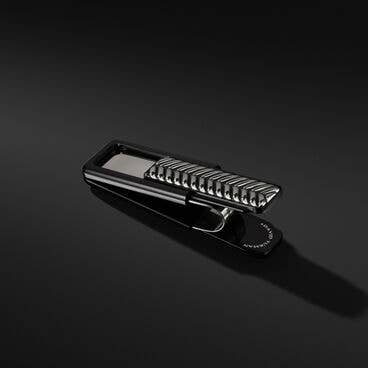 Chevron Money Clip in Sterling Silver with Black Aluminum