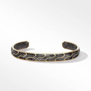 Forged Carbon Cuff Bracelet with 18K Yellow Gold