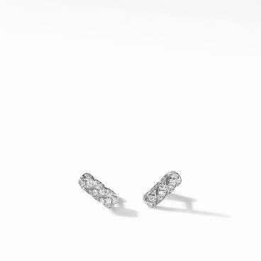 Cable Collectibles® Bar Stud Earrings in 18K White Gold with Pavé Diamonds