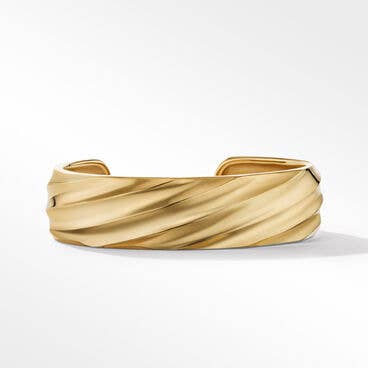 Cable Edge Cuff Bracelet in Recycled 18K Yellow Gold, 17mm