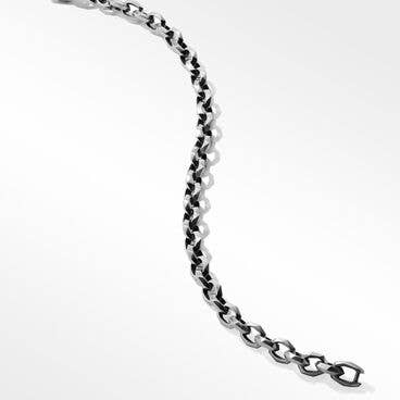 Torqued Faceted Chain Link Bracelet in Sterling Silver