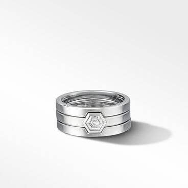 Nesting Band Ring in Platinum with Center Diamond
