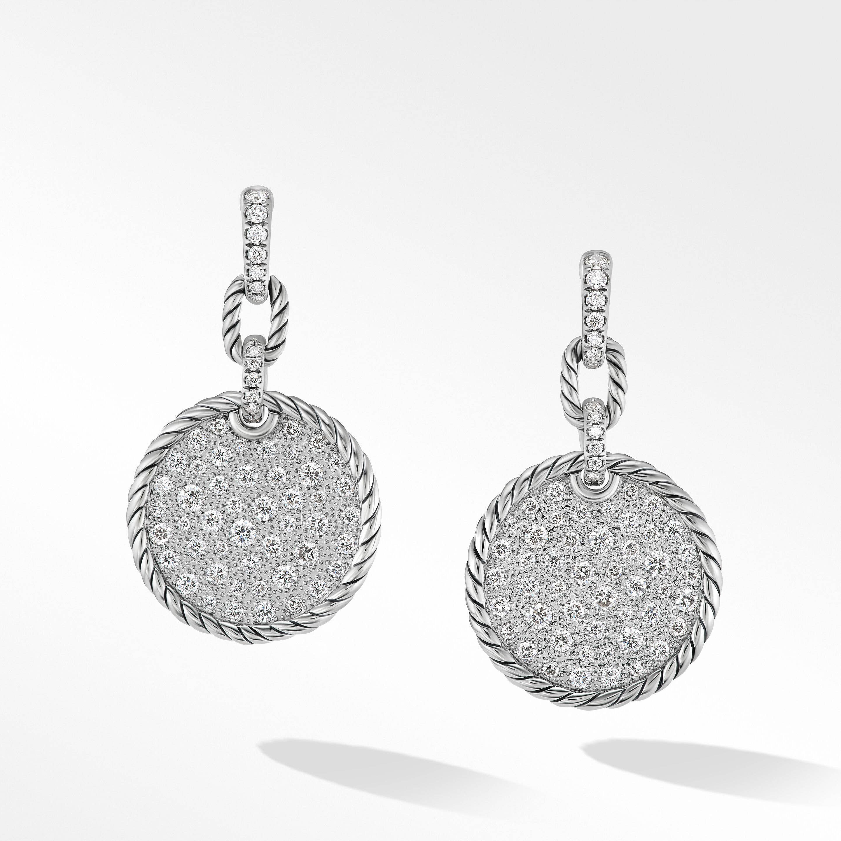 DY Elements® Convertible Drop Earrings in Sterling Silver with Pavé Diamonds