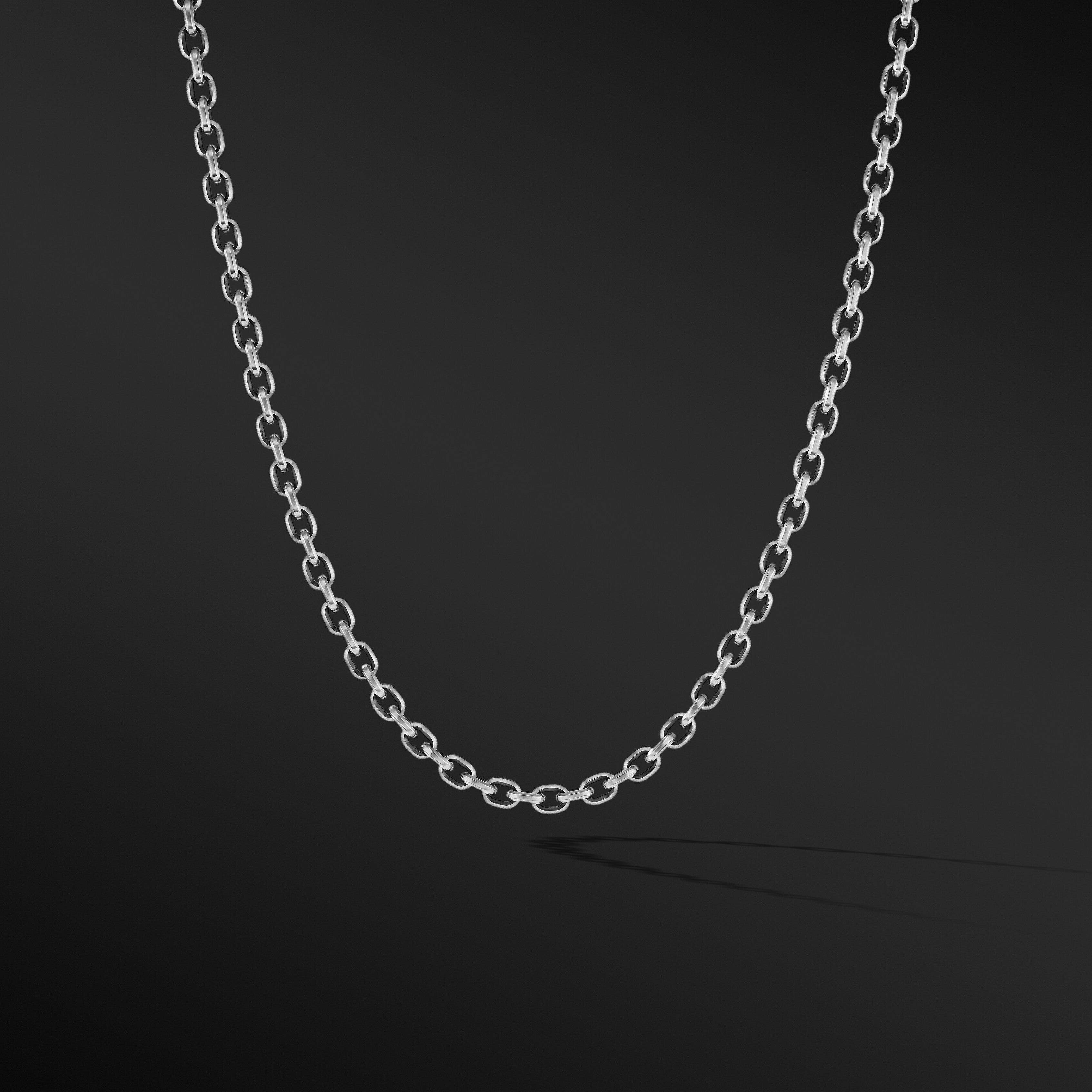Deco Chain Link Necklace in Sterling Silver