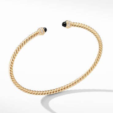 Cablespira® Color Bracelet in 18K Yellow Gold with Black Onyx and Pavé Diamonds