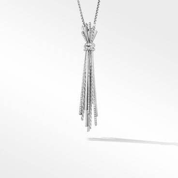 Angelika™ Y Necklace in Sterling Silver with Pavé Diamonds