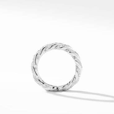 Pavéflex Band Ring in 18K White Gold, 5mm