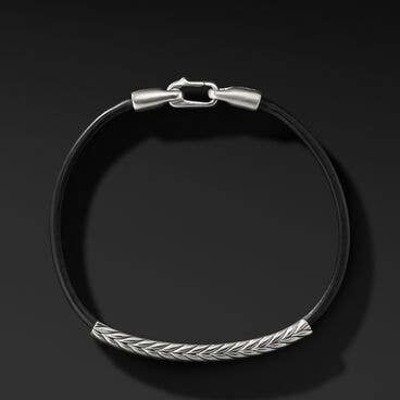 Chevron ID Black Leather Bracelet
