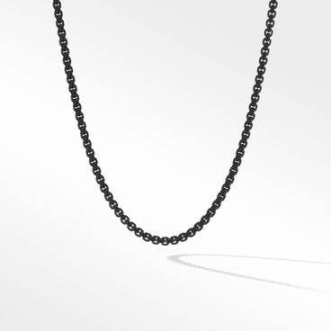 DY Bael Aire Box Chain Necklace in Black with 14K Yellow Gold Accent